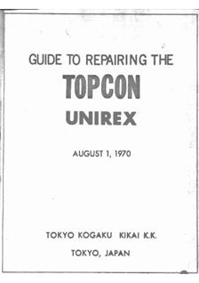 Topcon Unirex manual. Camera Instructions.
